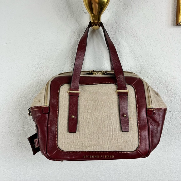 Etienne Aigner Bags Etienne Aigner Canvas Leather Top Handle Purse